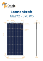Sonnenkraft Glas72 370 Wp Glas PV Modul bifacial 15% Transparenz (2017 mm x 995 mm x 7 mm)+