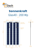 Sonnenkraft Glas40 205 Wp Glas PV Modul bifacial 40% Transparenz (1700 mm x 995 mm x 7 mm)+