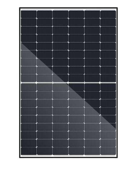 Sonnenkraft KPV 450Wp HC 3,2 mm Glas-Modul, schwarzer Rahmen, TOPCON, zebra (1748 mm x 1143 mm x 35 mm)
